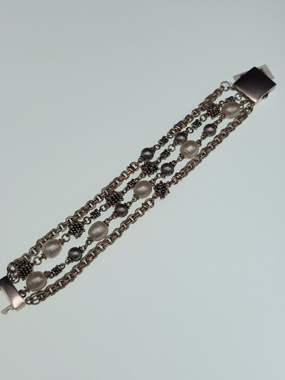 Michael Dawkins Starry Night Silver & Pearl Bracelet - Picture 8 of 8